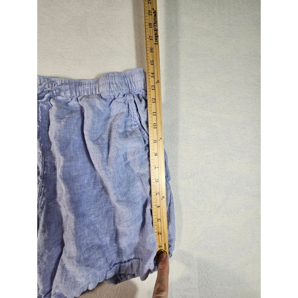 Tahari Womens 1X Light Blue 100% Linen Drawstring Elastic Waist Shorts Plus Size - Picture 5 of 8